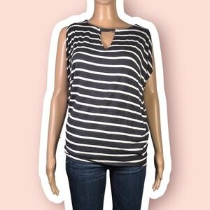 Michael Michael Kors Striped Keyhole Neckline Shirt Size Small - "Mayra"